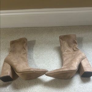 Marc Fisher Tan Heeled Boots with Elegant Design